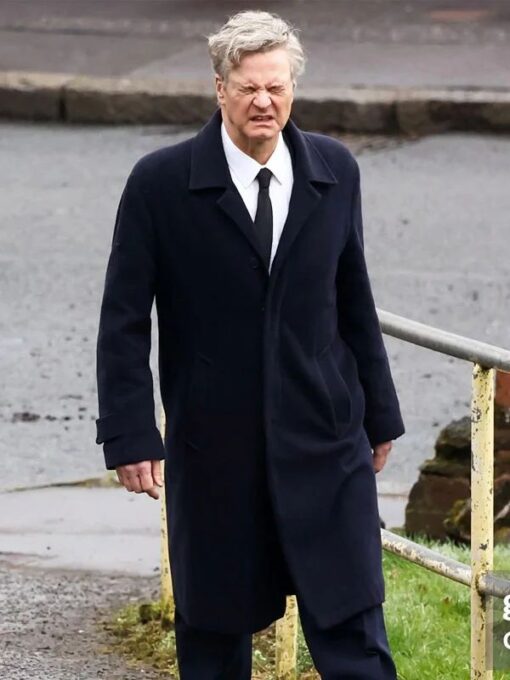 Colin Firth Black Wool Coat