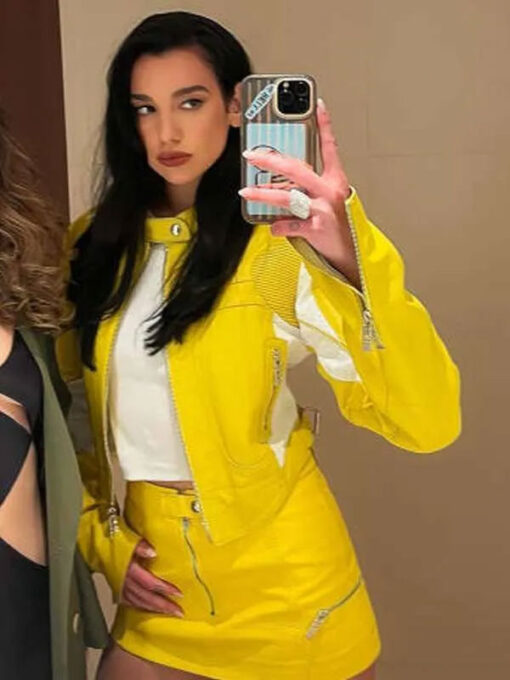 Dua Lipa Spongebob Yellow Jacket