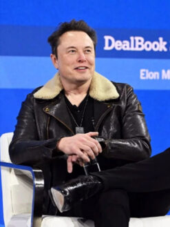 Elon Musk Shearling Black Jacket