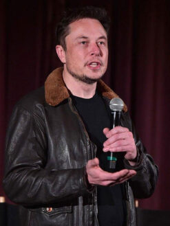 Elon Musk Shearling Brown Jacket