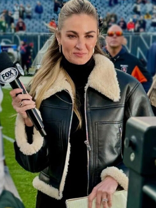 Erin Andrews Shearling Black Jacket