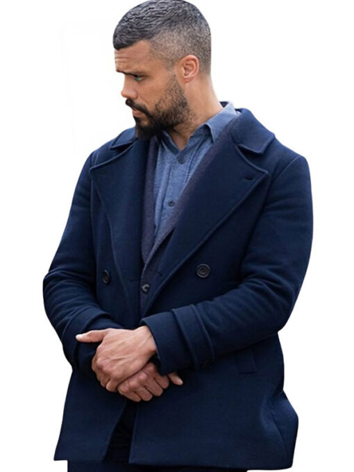 Howard Charles Blue Wool Coat