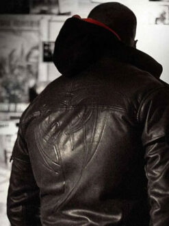 James Heller Black Leather Hooded Jacket