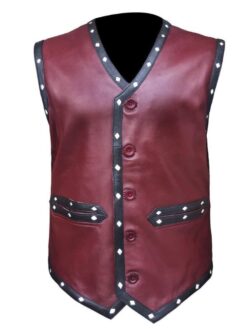 James Remar Brown Leather Vest