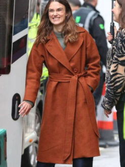 Keira Knightley Brown Wool Coat