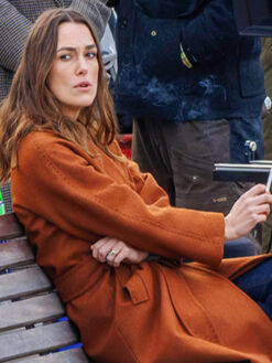 Keira Knightley Brown Wool Trench Coat