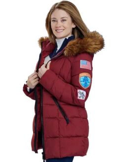 Kim Matula Red Puffer Parka Jacket