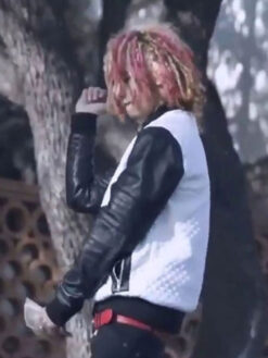 Lil Pump Quilted Black and White Leather Jacket