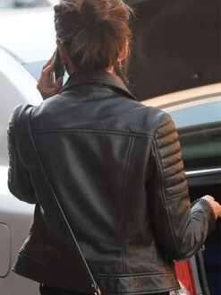 Michelle Keegan Black Leather Biker Jacket