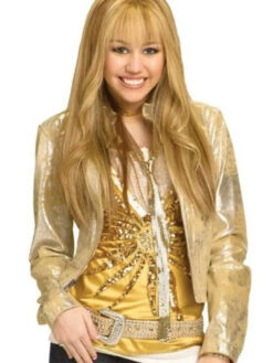 Miley Stewart Gold Leather Jacket