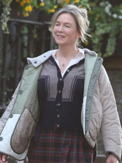 Renee Zellweger Quilted Beige Jacket