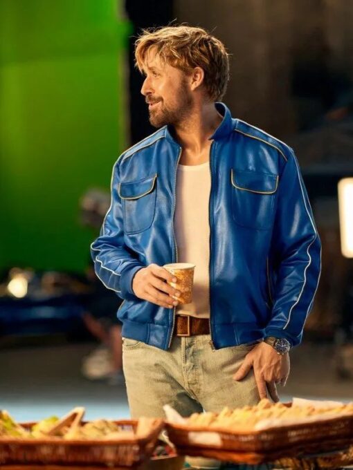 Ryan Gosling Blue Leather Jacket