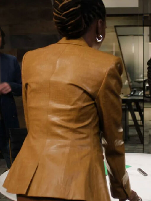 Shanola Hampton Brown Leather Blazer