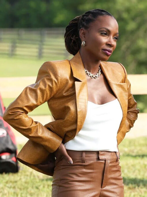 Shanola Hampton Leather Blazer