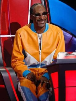 Snoop Dogg Multicolor Leather Bomber Track Jacket