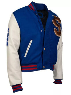 Sonic Blue and White Letterman Jacket