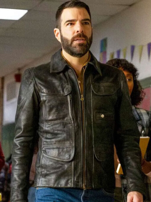 Zachary Quinto Black Jacket