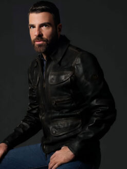 Zachary Quinto Leather Jacket