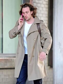 Aaron Taylor Johnson Beige Coat