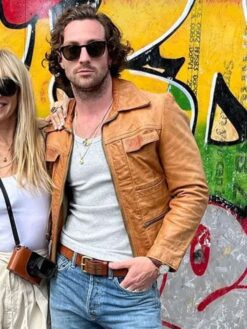 Aaron Taylor Johnson Brown Jacket