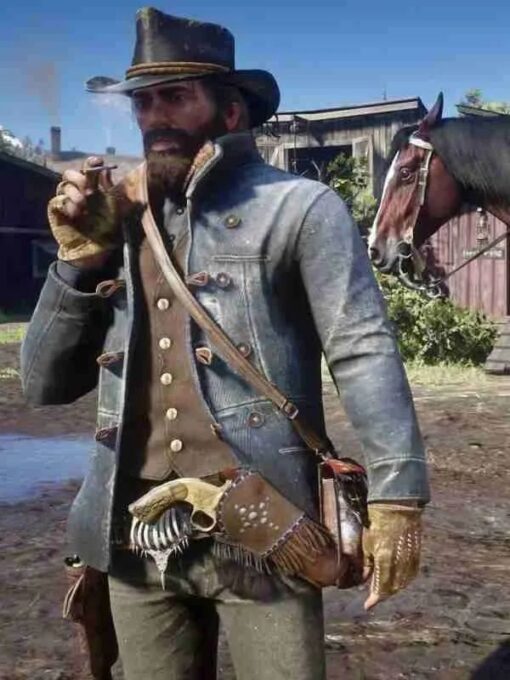 Arthur Morgan Distressed Blue Jacket