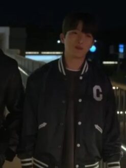 Choi Min Yeong Black Varsity Jacket