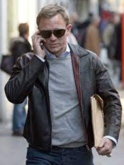 Daniel Craig Black Leather Jacket