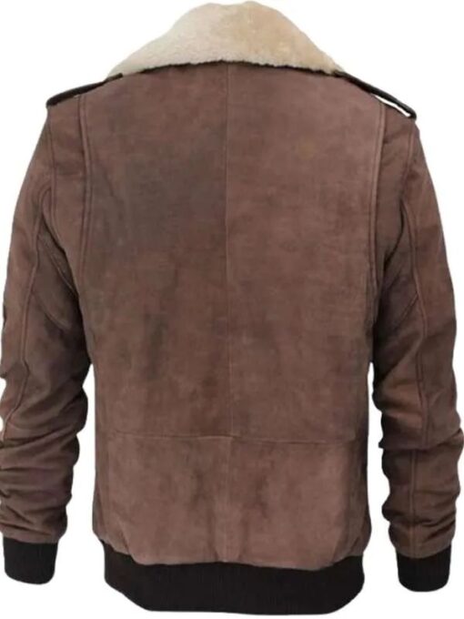 Flight G1 Shearling Brown Suede Leather Jacket