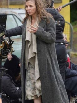 Jodie Comer Gray Wool Trench Coat