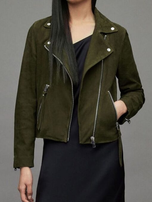 Kelly Kwitny Green Suede Leather Jacket