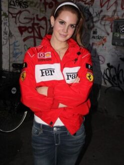 Lana Del Rey Red Bomber Jacket