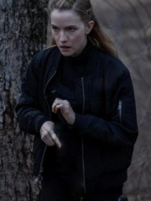 Lara Travers Black Bomber Jacket