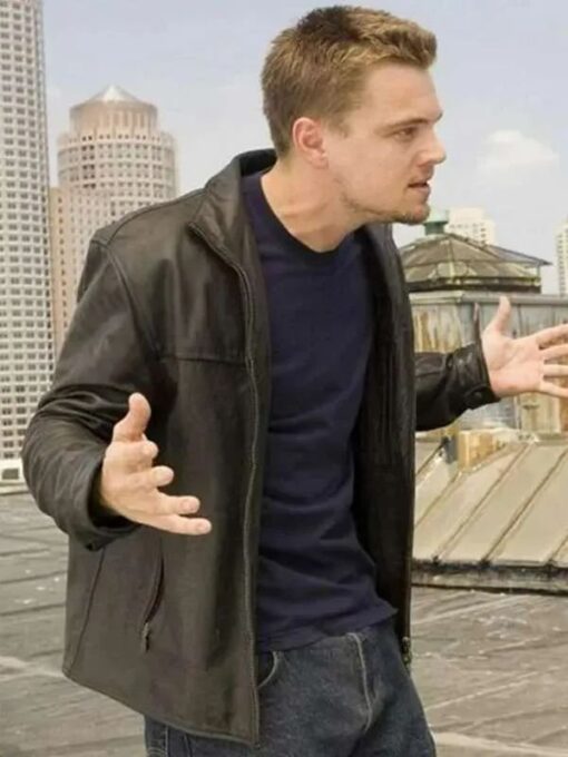 Leonardo Dicaprio Black Leather Jacket