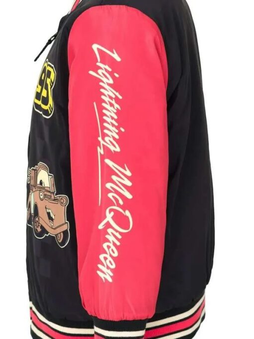 Lightning Mcqueen Red and Black Varsity Bomber Jacket