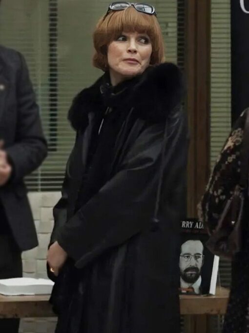 Maxine Peake Shearling Black Coat