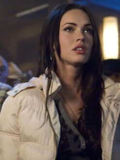 Megan Fox White Parka Hooded Jacket