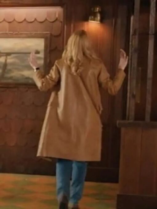 Melinda Monroe Brown Leather Trench Coat