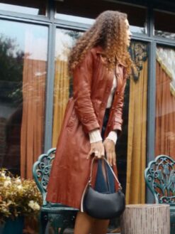 Stacey Embalo Brown Leather Coat