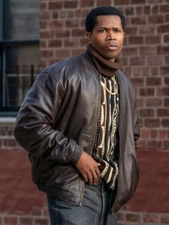 Worrell Brown Leather Bomber Jacket