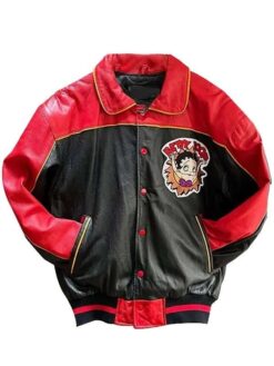 Betty Boop Vintage Red and Black Leather Jacket