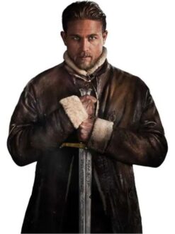 Charlie Hunnam Shearling Brown Leather Coat