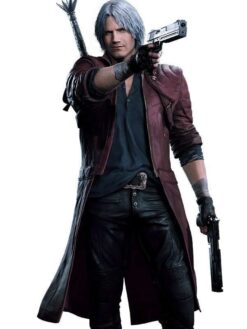 DMC Dante Red Leather Coat