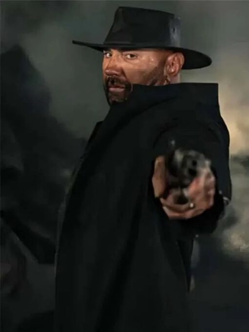 Dave Bautista Black Cotton Trench Coat