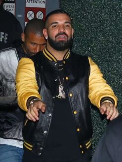 Drake Black and Yellow Varsity Jacket