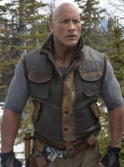 Dwayne Johnson Brown Leather Vest