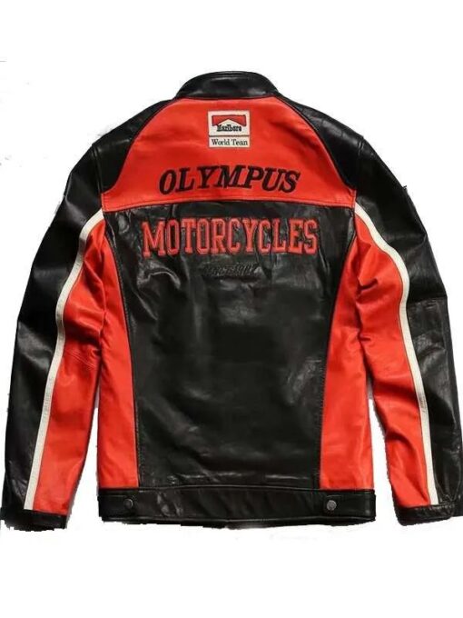 Ferrari Vintage Black and Red Leather Jacket