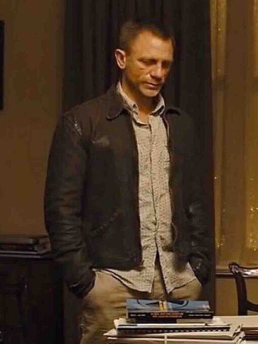 James Bond Black Leather Jacket