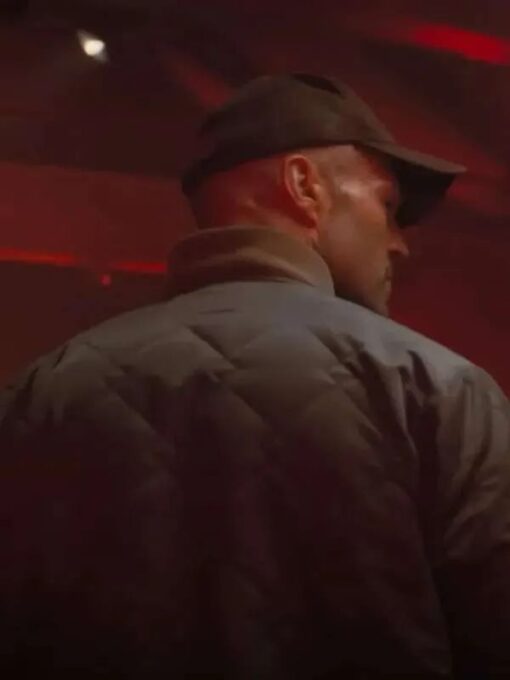 Jason Statham Quilted Gray Bomber Jacket