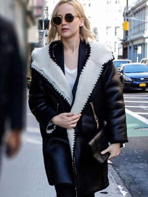 Jennifer Lawrence Leather Coat