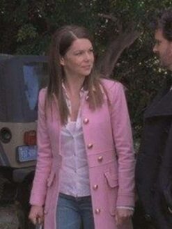 Lauren Graham Pink Wool Coat